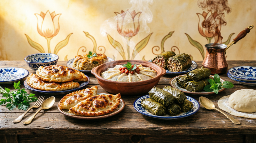 Кухня: чебуреки, дымлама, кофе