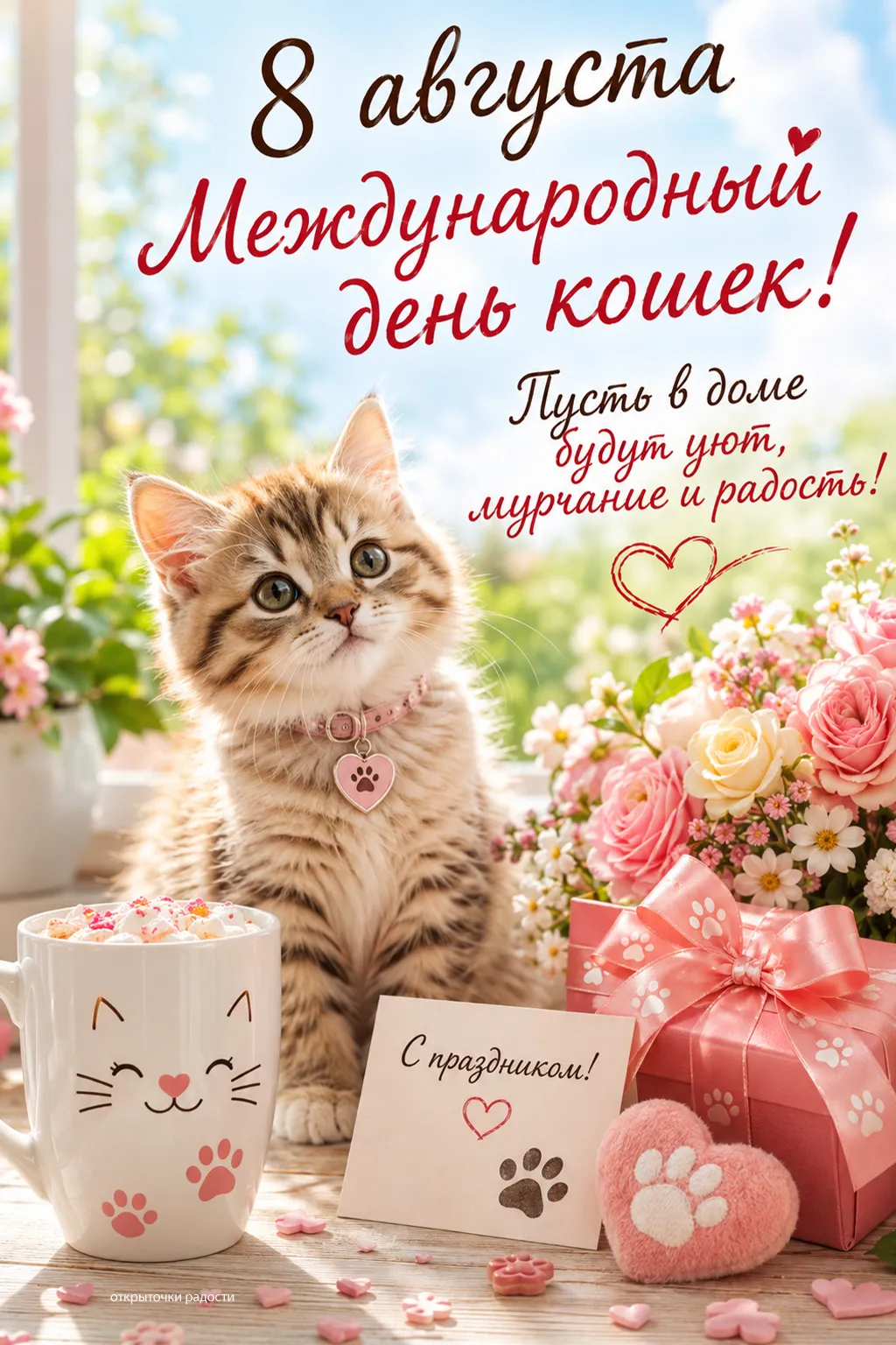 Открытка «С Международным днём кошек!»