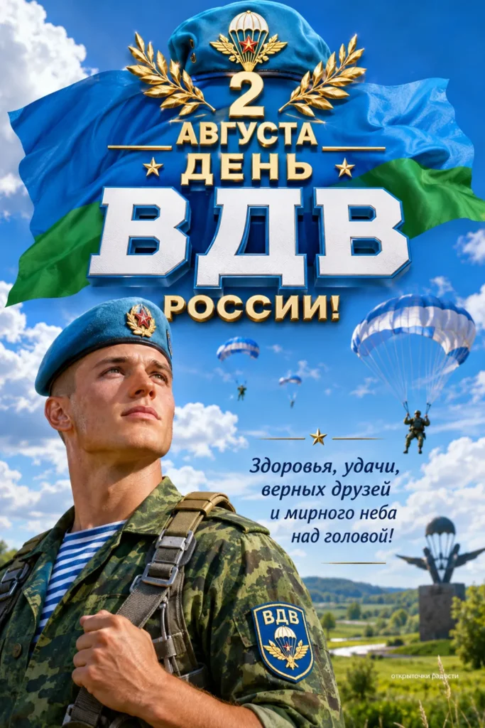 Открытка «Поздравление с Днём ВДВ»