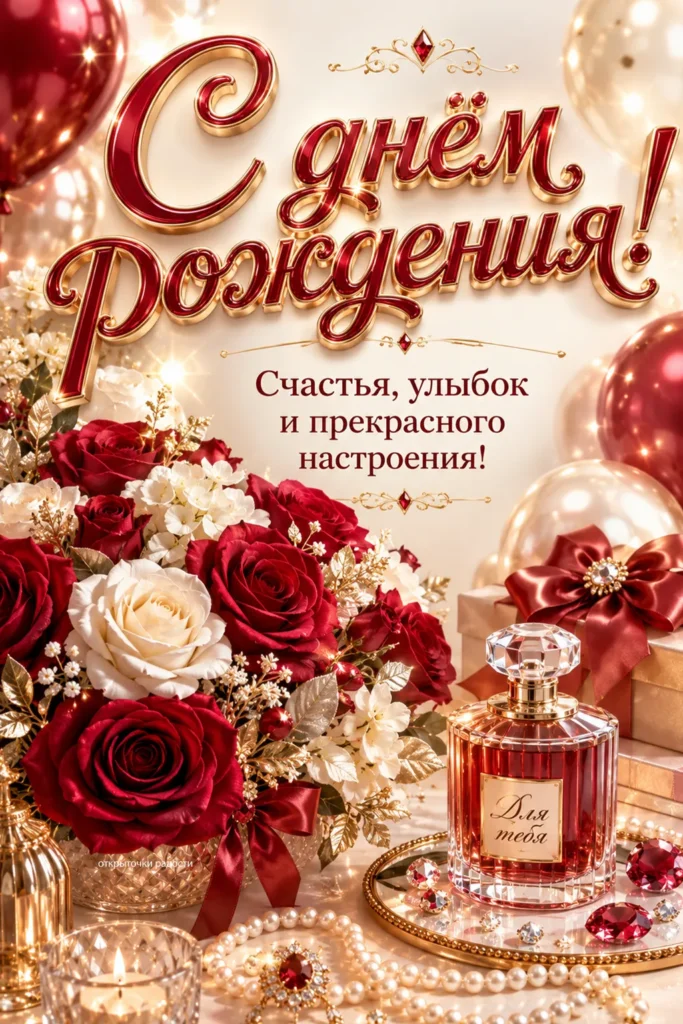Открытка «Яркая с днем рождения»