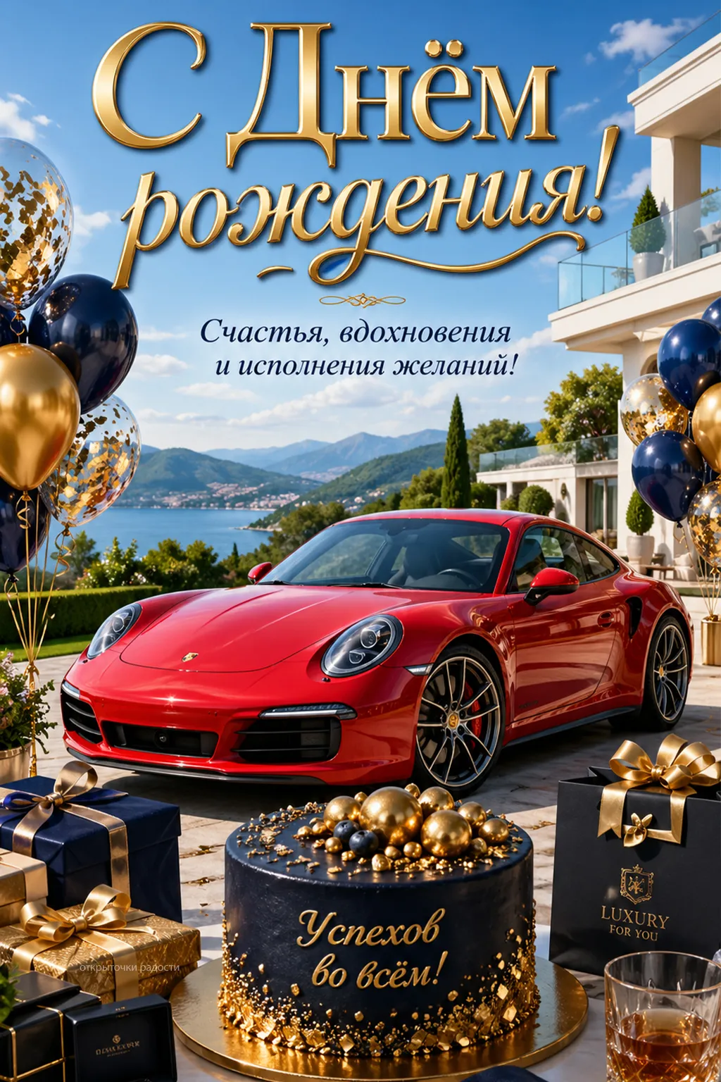 Открытка «мужская с днём рождения»
