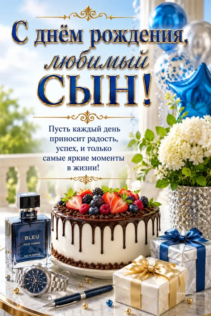Открытка «С днём рождения, сын»