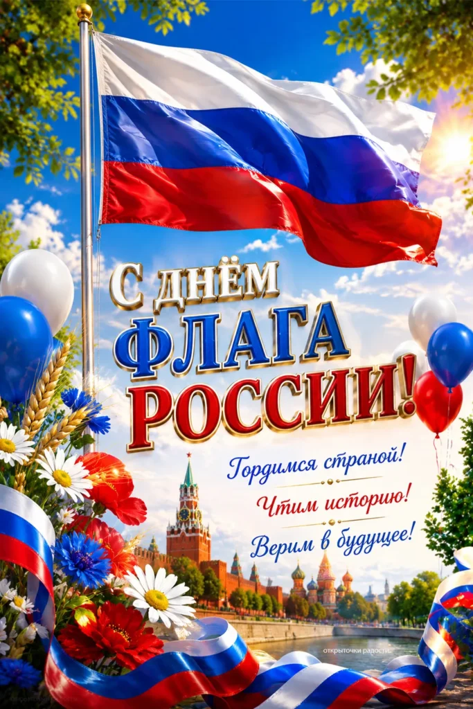 Открытка «С Днём флага России»