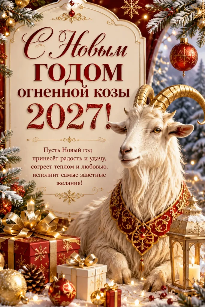 Открытка «С Новым годом Козы 2027»