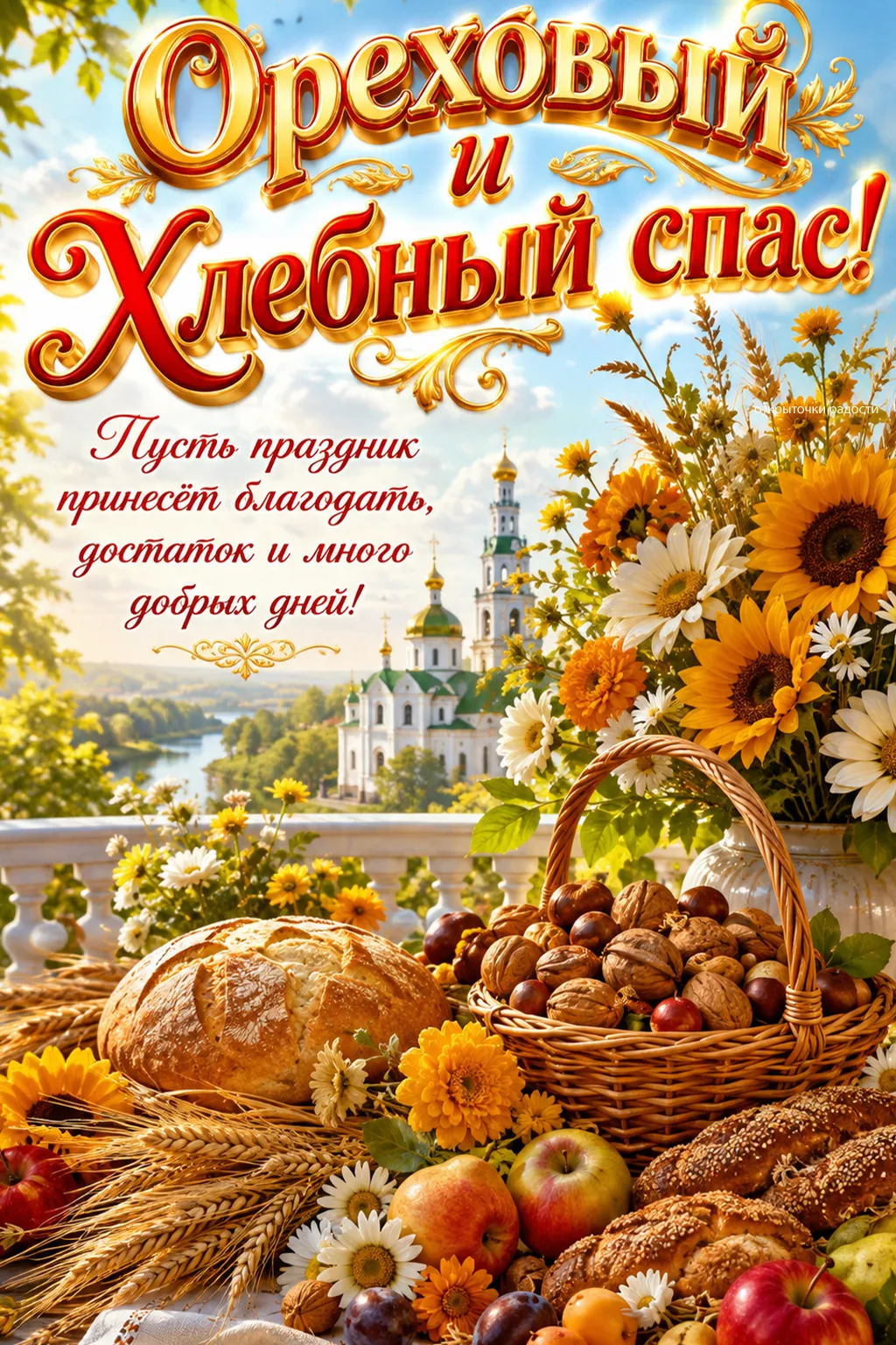 Открытка «С Хлебным Спасом»