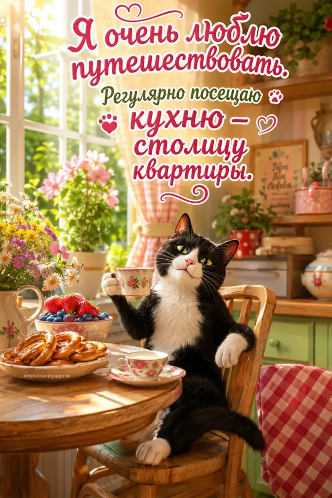 Открытка «Кот-путешественник»