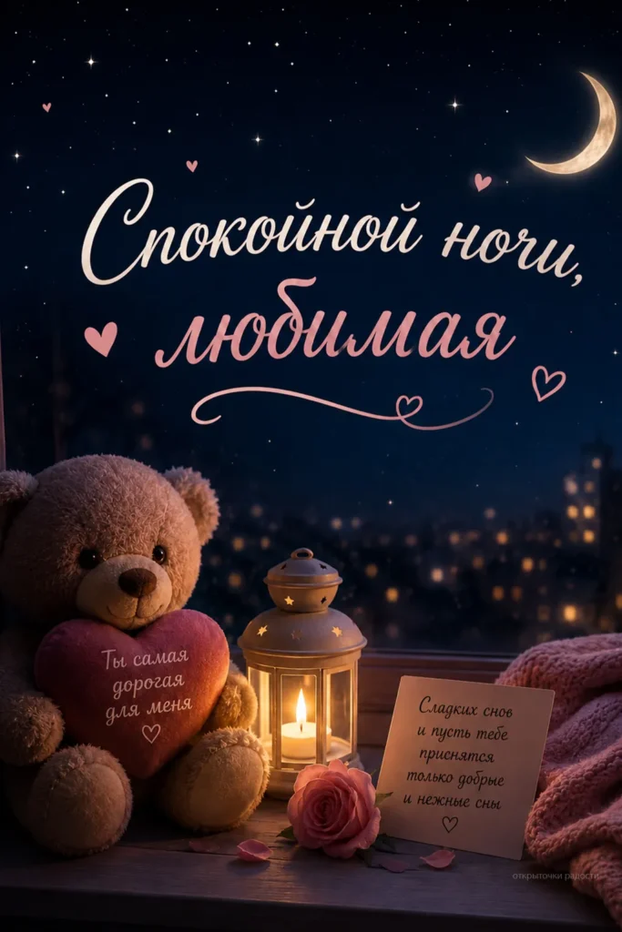 Открытка «Спокойной ночи, любимая»