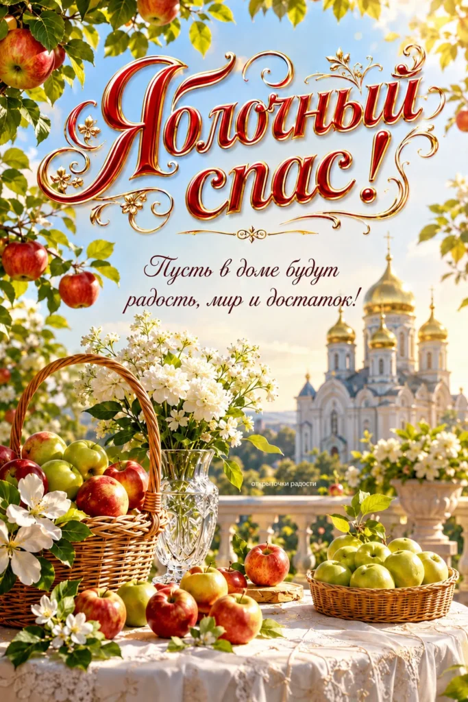 Открытка «С праздником Яблочного Спаса»