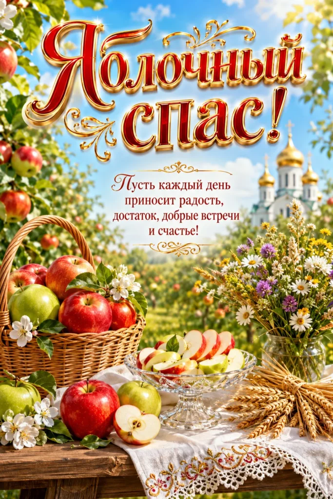 Открытка «Яблочный Спас»
