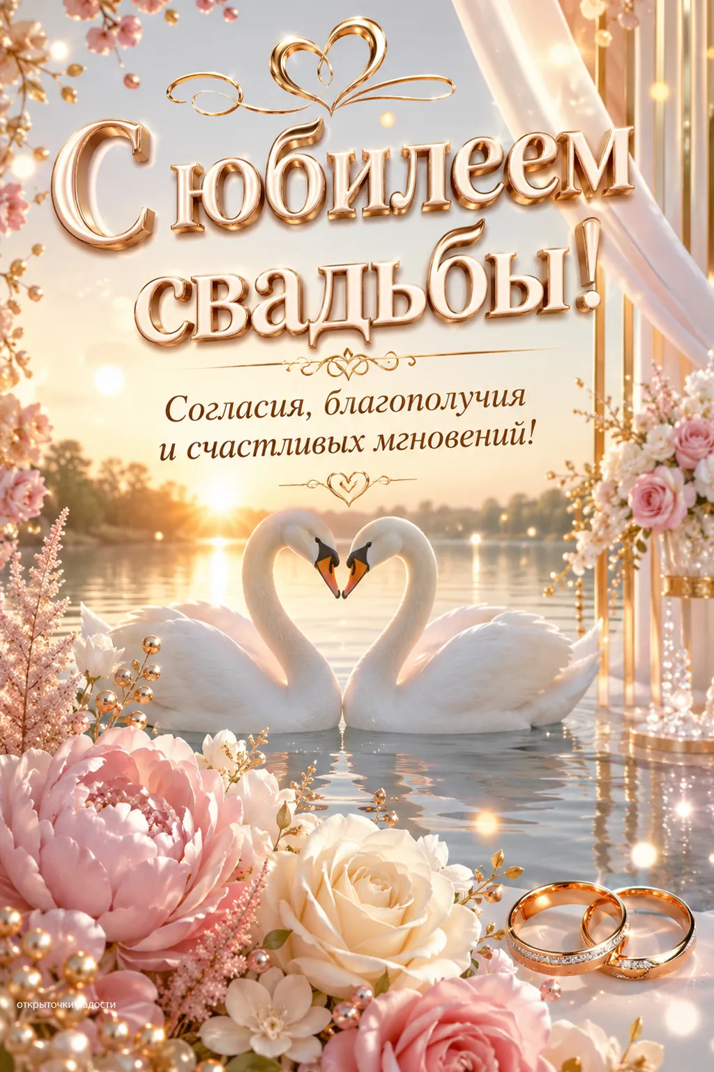 Открытка «С юбилеем свадьбы»