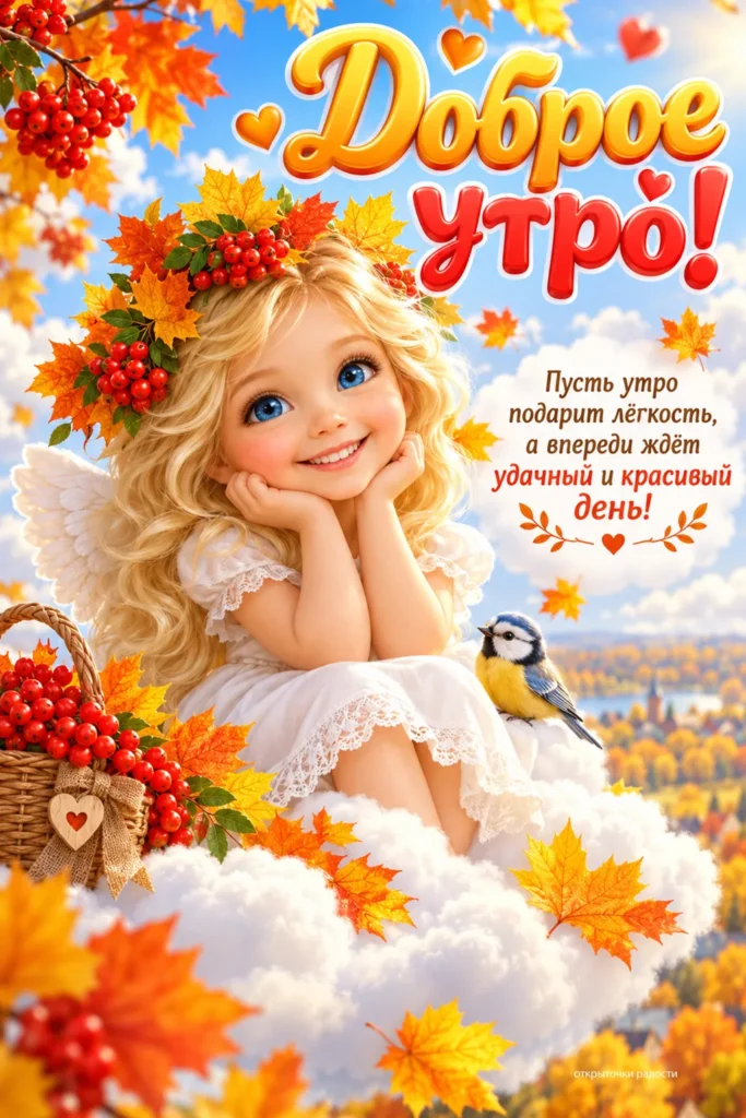 Открытка «Утро с ангелочком»