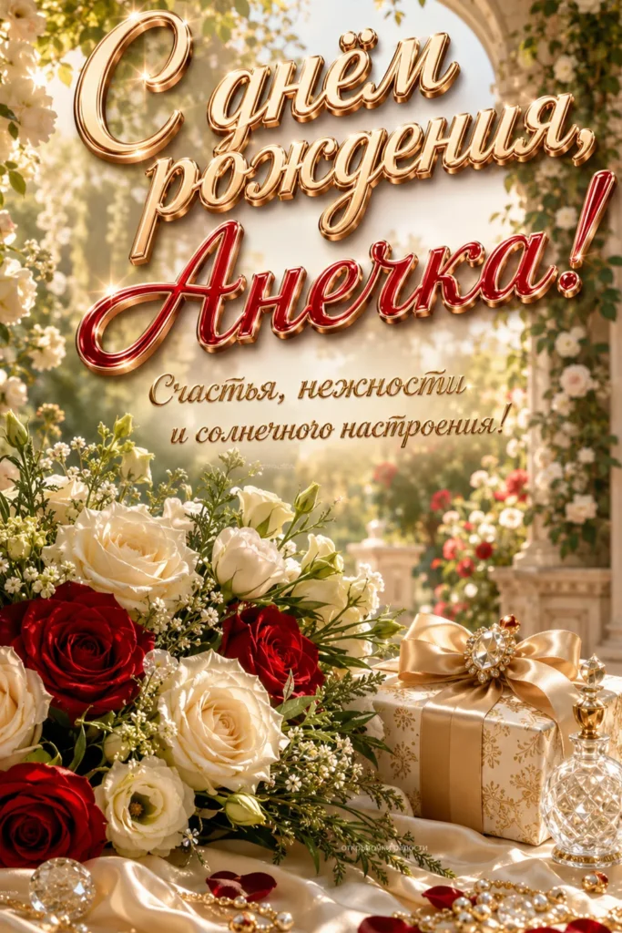 Открытка «С днём рождения, Аня»