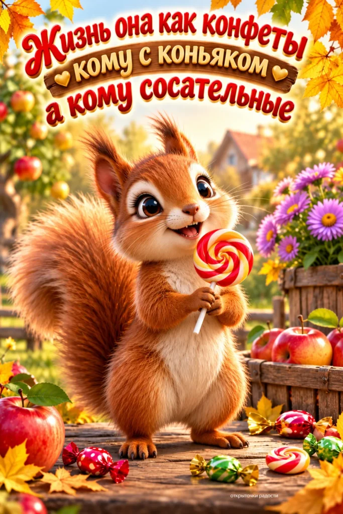 Открытка «Весёлая открытка с белкой»
