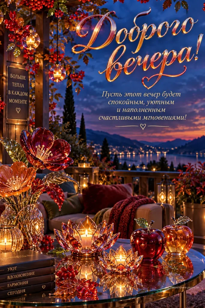 Открытка «Доброго осеннего вечера»