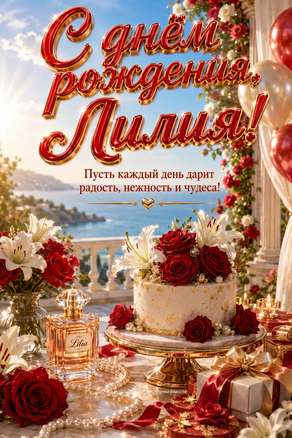 Открытка «С днём рождения, Лилия»