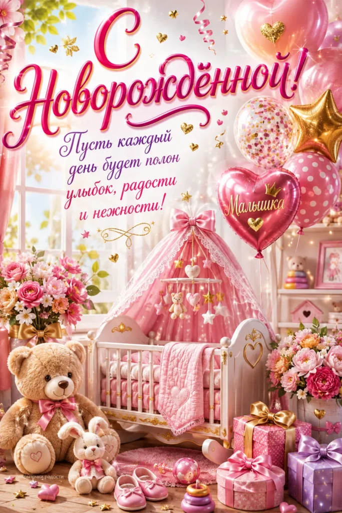 Открытка «С новорождённой»