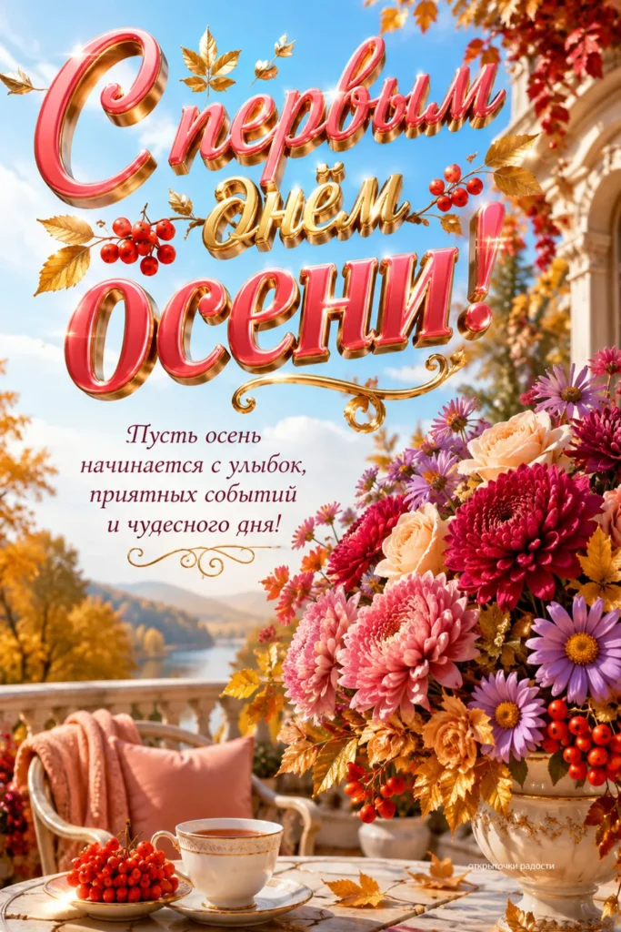 Открытка «С первым днём осени»