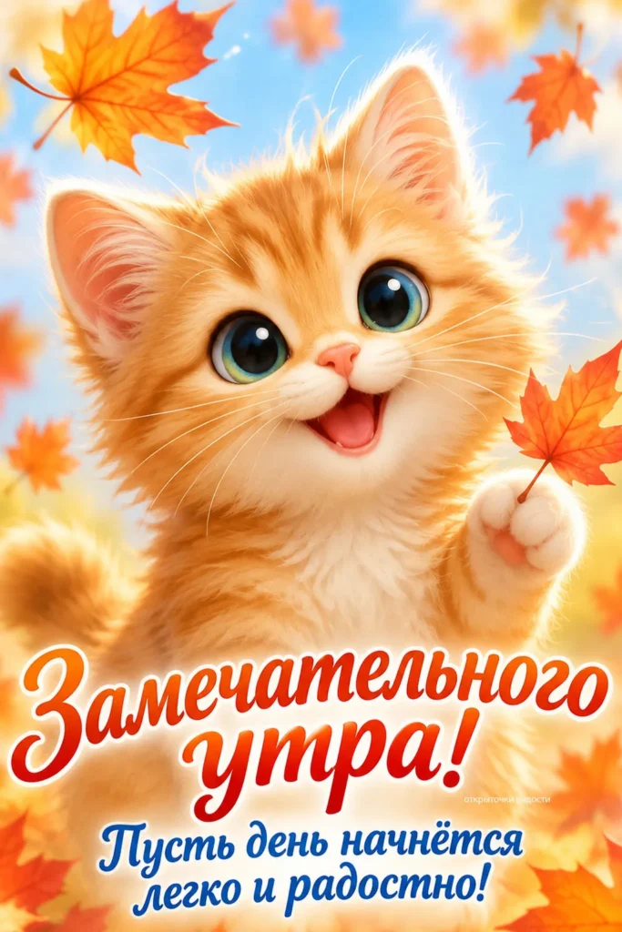 Открытка «Замечательного осеннего утра»