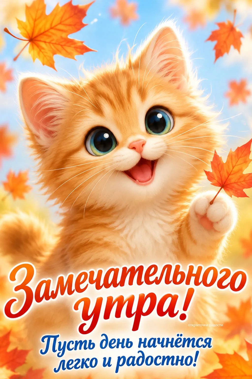 Открытка «Замечательного осеннего утра»