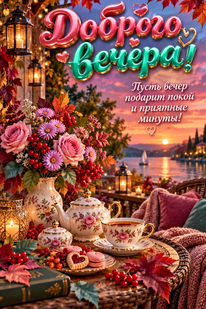 Открытки: Пожелания доброго вечера