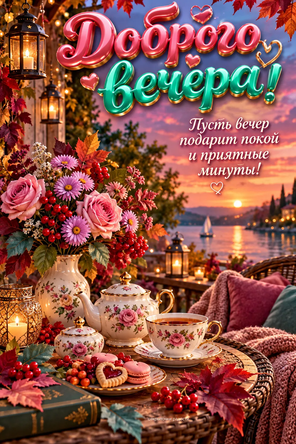 Открытка «Вечер с чашкой чая»