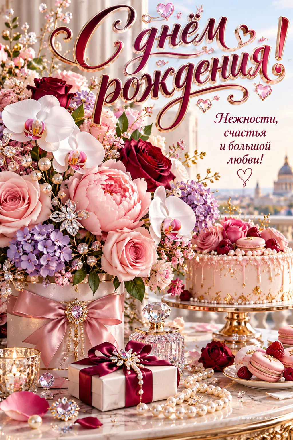 Открытка «Красивого дня рождения»