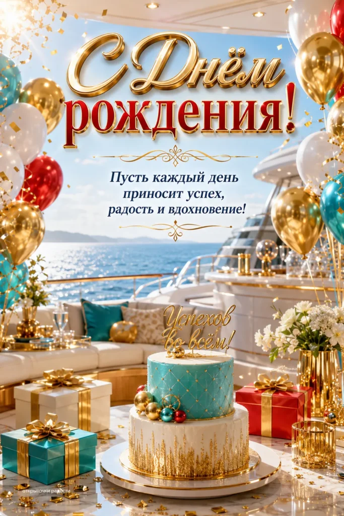 Открытка «Счастья и успехов»