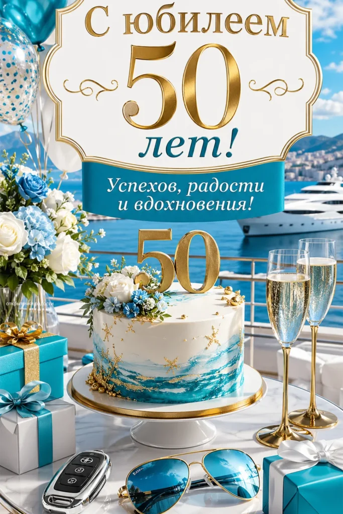 Открытка «Поздравление мужчине на 50 лет»