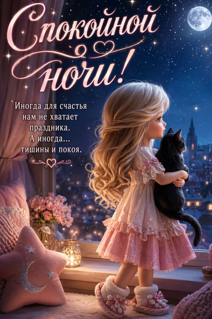 Открытка «Девочка с котом»