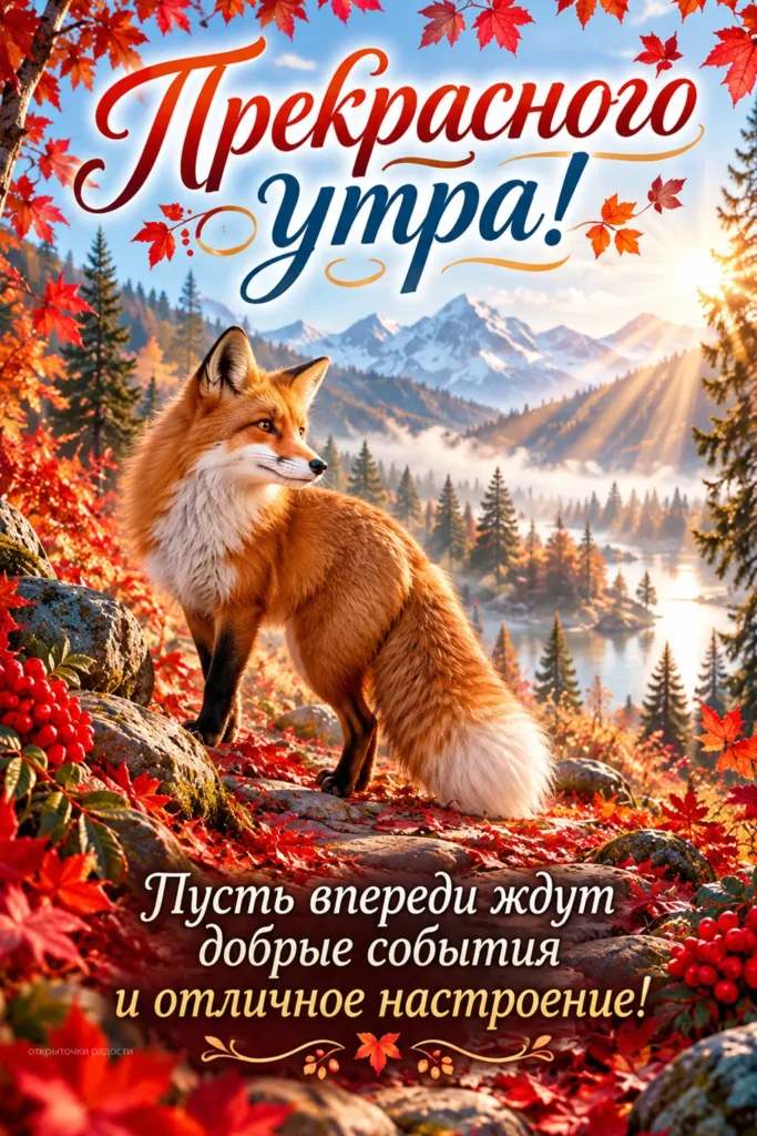 Открытка «Прекрасного утра с лисичкой»