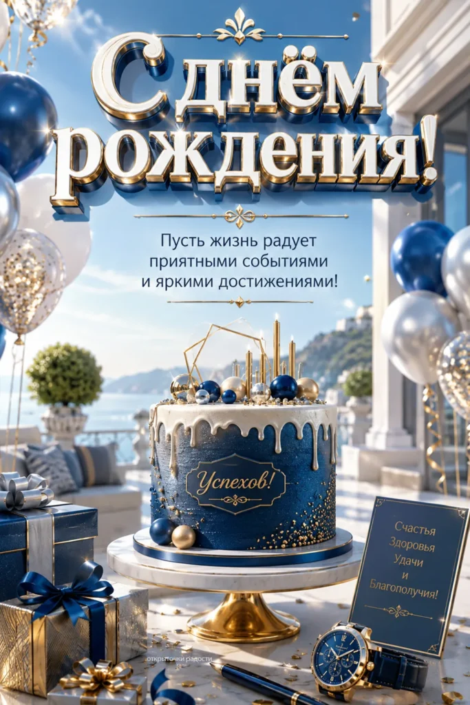 Открытка «Стильное поздравление мужчине»