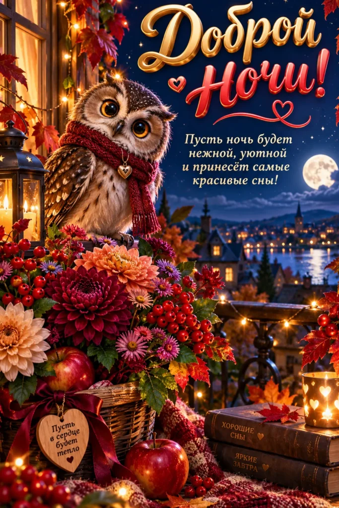 Открытка «Тёплой осенней ночи»