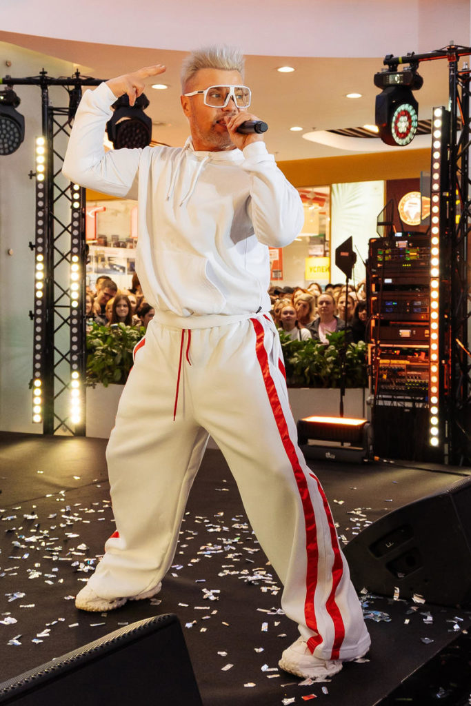 Prokhor Chaliapin performs a song at a concert of the Russian Musicbox TV channel