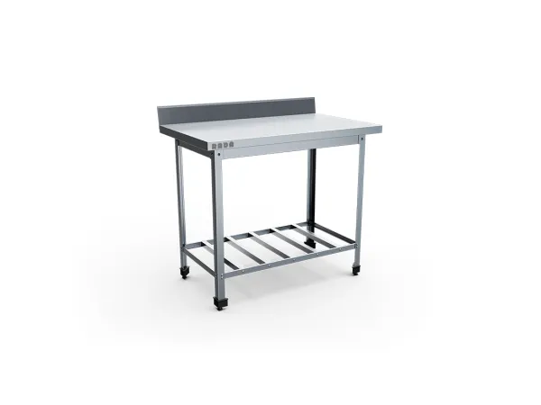 Стол производственный 1500х700х850 с полкой решеткой, каркас уголок 40х40мм