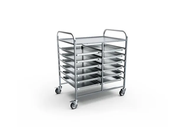 Тележка для сбора транспортировки гастроемкостей типа GN 1/1 и GN 1/2 750х600х1060мм, 6 уровней