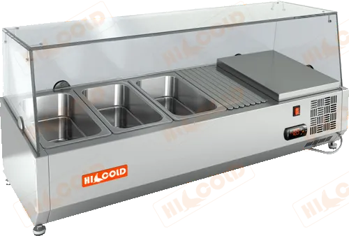 Настольная охлаждаемая витрина для ингредиентов HICOLD VRTG 1000 1/4
