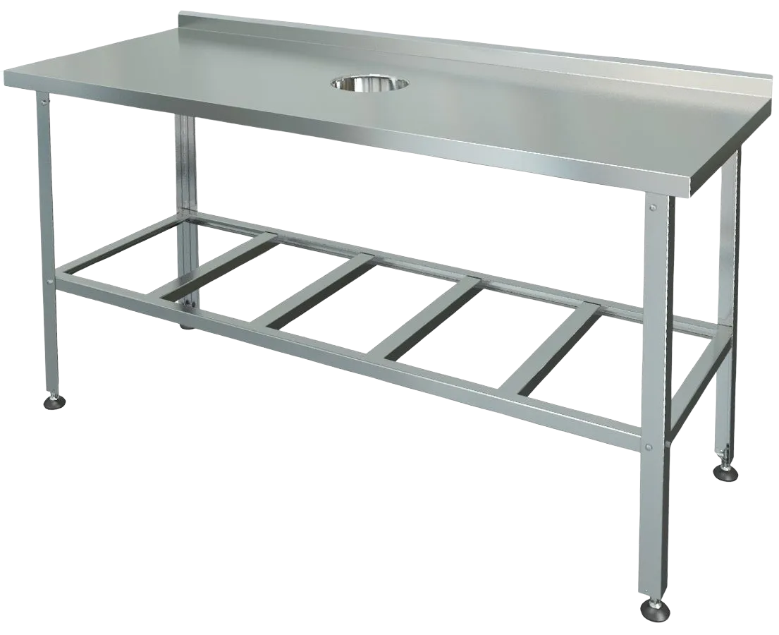 Стол производственный для сбора отходов СПСО-П-1-0,7-1,0-П (отверстие справа)