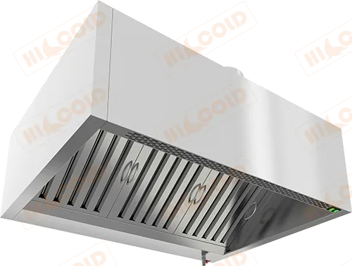 ЗКВПО-14,511 зонт вытяжной коробчатый пристен. (1450х1100х400) с ж/у фильтрами, с отв., без подсвет., HICOLD RUS