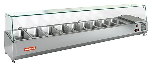 Настольная холодильная витрина для ингредиентов HICOLD VRX 1400 1/3