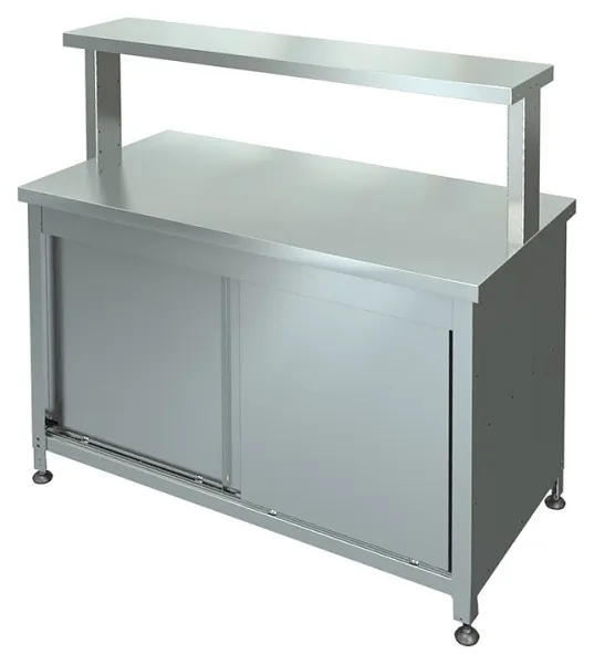Стол-тумба купе без бортов (двери с двух сторон) СТК-2-1200/600 с полкой ПО-3