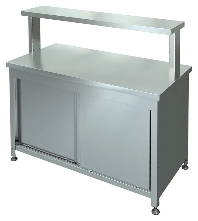 Стол-тумба купе без бортов (двери с двух сторон) СТК-2-1200/600 с полкой ПО-3