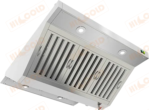 ЗВООК-1112 зонт вытяжной остров. (1100х1200х400) с ж/у фильтрами, с отв., без подсвет., HICOLD RUS