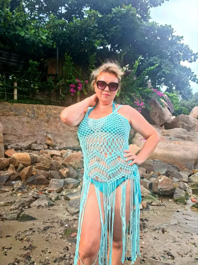 Handmade macramé beach set, size 42–48
