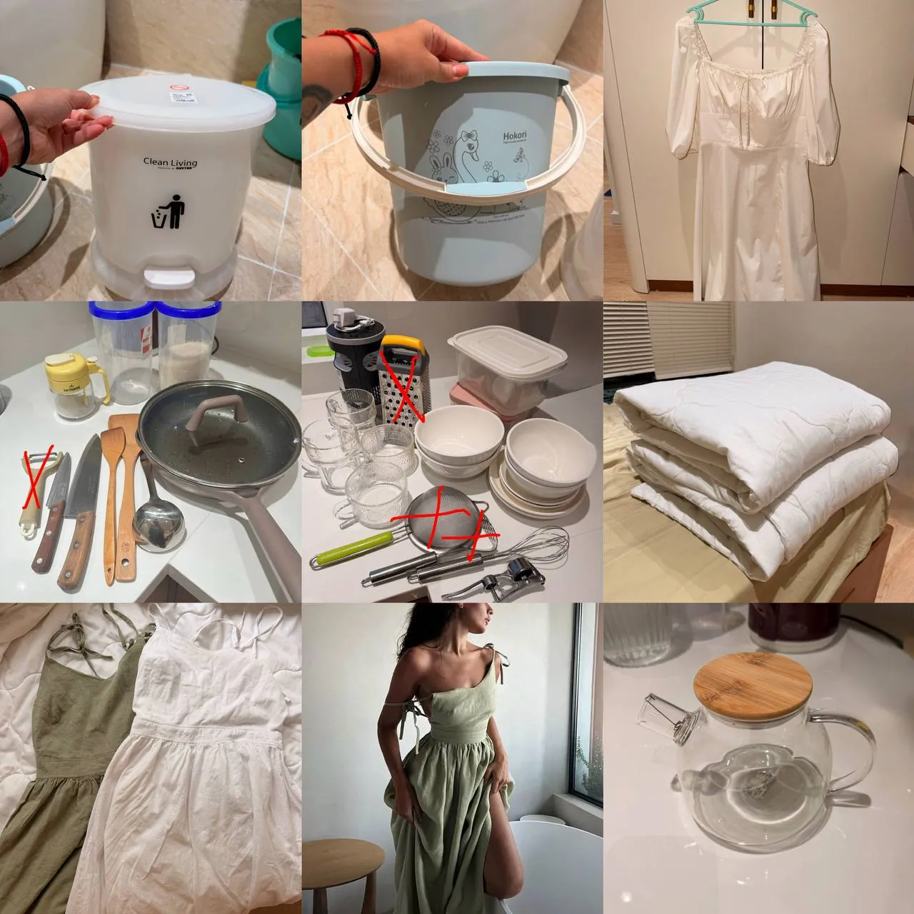 Thanh lý đồ chuyển nhà: bát đĩa, chăn và quần áo