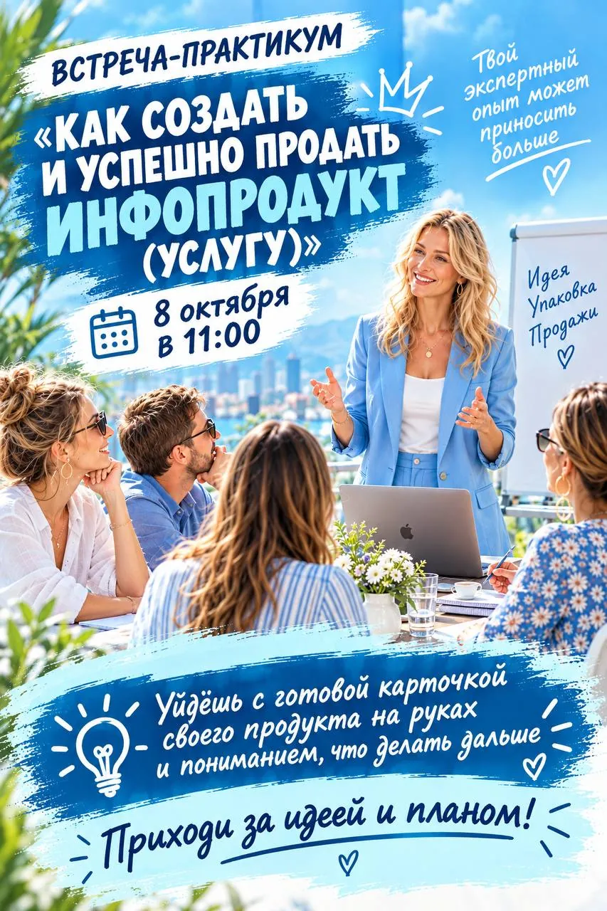 Встреча-практикум по созданию и продаже инфопродукта