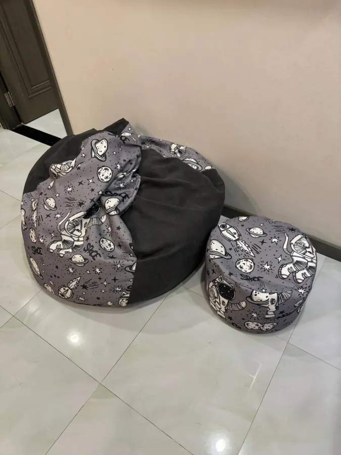 Set of Two “Cosmos” Poufs