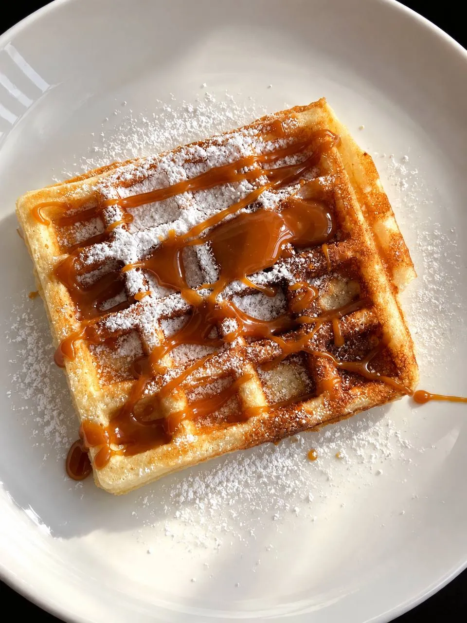 Bánh waffle men tươi với caramel mặn